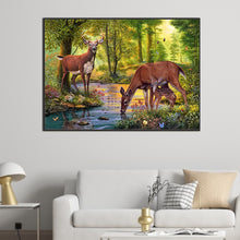 Load image into Gallery viewer, Diamond Painting - Full Square - drinking deer (70*50CM)
