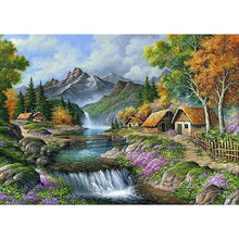 Load image into Gallery viewer, Diamond Painting - Full Square - forest waterfall (70*50CM)

