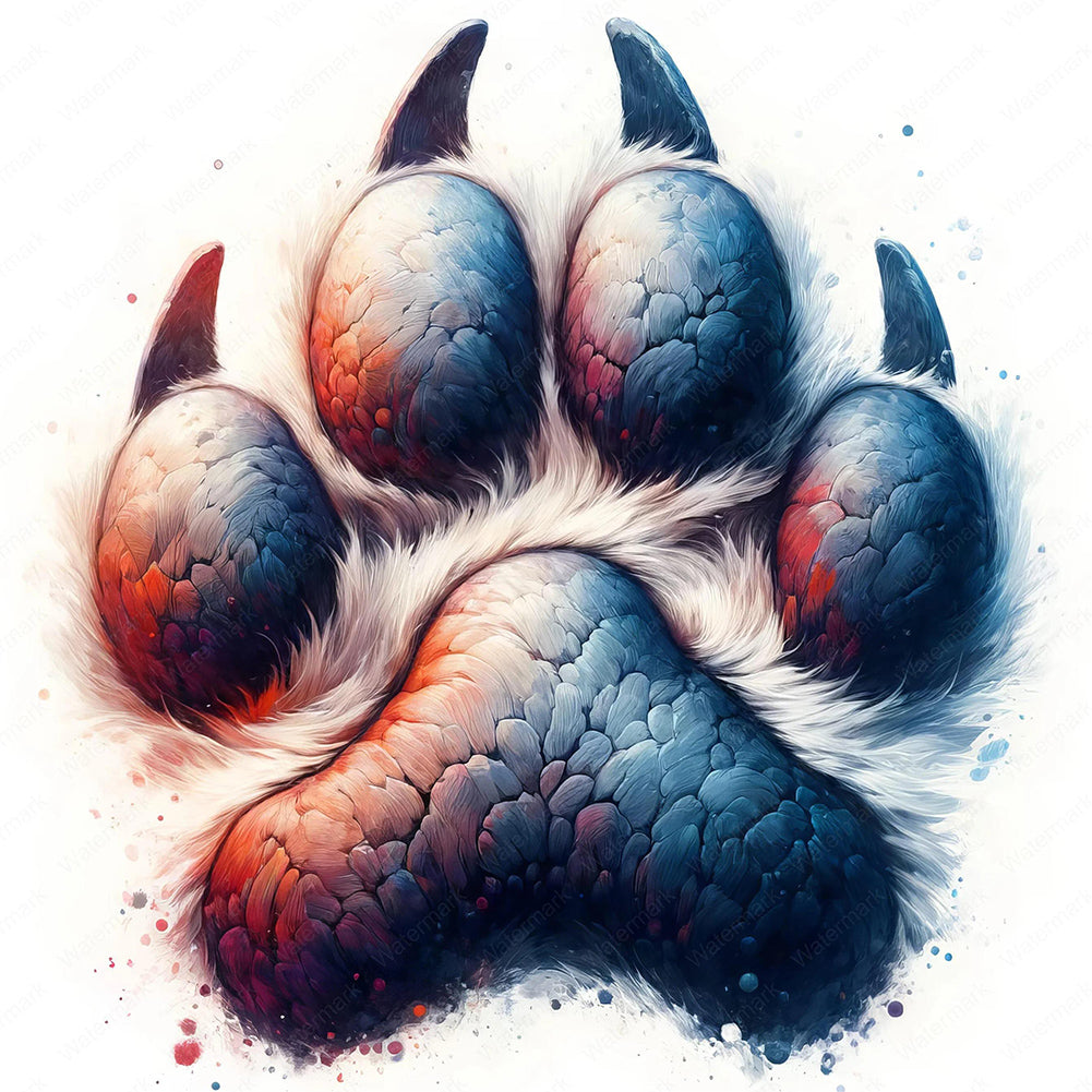 Diamond Painting - Full Round - Colorful paws (30*30CM)