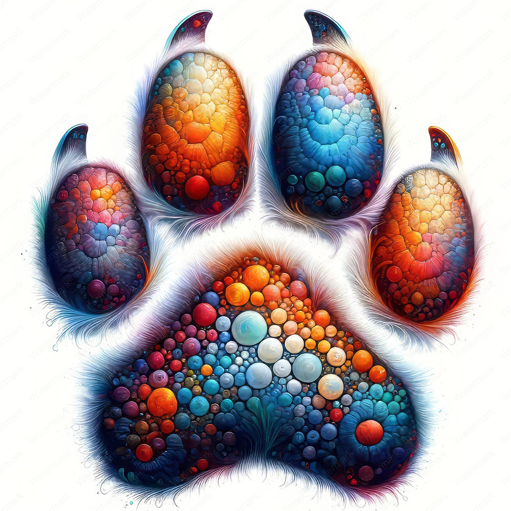 Diamond Painting - Full Round - Colorful paws (30*30CM)