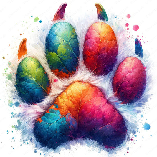 Diamond Painting - Full Round - Colorful paws (30*30CM)