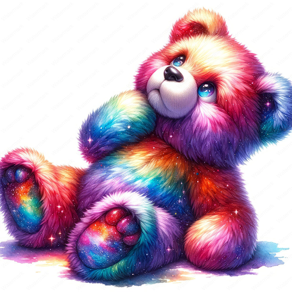 Diamond Painting - Full Round - rainbow bear (30*30CM)