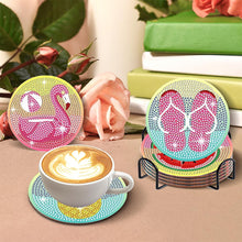 Load image into Gallery viewer, 8 Pcs Colourful Holiday Wooden Diamond Painting Coasters Kits Kit with Holder
