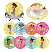 Load image into Gallery viewer, 8 Pcs Colourful Holiday Wooden Diamond Painting Coasters Kits Kit with Holder
