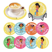Load image into Gallery viewer, 8 Pcs Colourful Holiday Wooden Diamond Painting Coasters Kits Kit with Holder
