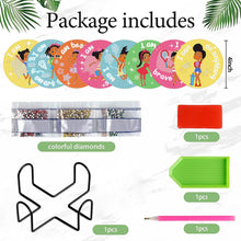 Load image into Gallery viewer, 8 Pcs Colourful Holiday Wooden Diamond Painting Coasters Kits Kit with Holder
