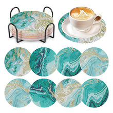 Load image into Gallery viewer, 8 Pcs Colourful Holiday Wooden Diamond Painting Coasters Kits Kit with Holder
