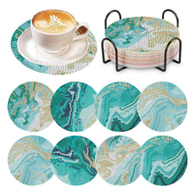 Load image into Gallery viewer, 8 Pcs Colourful Holiday Wooden Diamond Painting Coasters Kits Kit with Holder
