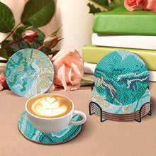 Load image into Gallery viewer, 8 Pcs Colourful Holiday Wooden Diamond Painting Coasters Kits Kit with Holder
