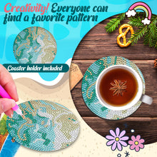 Load image into Gallery viewer, 8 Pcs Colourful Holiday Wooden Diamond Painting Coasters Kits Kit with Holder
