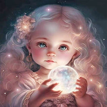 Load image into Gallery viewer, Diamond Painting - Full Round - Girl with big eyes and curly hair (30*30CM)
