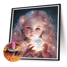 Load image into Gallery viewer, Diamond Painting - Full Round - Girl with big eyes and curly hair (30*30CM)
