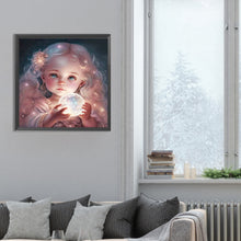 Load image into Gallery viewer, Diamond Painting - Full Round - Girl with big eyes and curly hair (30*30CM)
