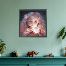 Load image into Gallery viewer, Diamond Painting - Full Round - Girl with big eyes and curly hair (30*30CM)
