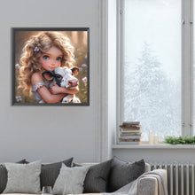 Load image into Gallery viewer, Diamond Painting - Full Round - Girl with big eyes and curly hair (30*30CM)
