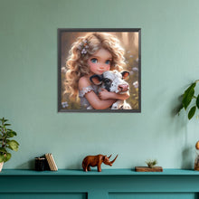Load image into Gallery viewer, Diamond Painting - Full Round - Girl with big eyes and curly hair (30*30CM)
