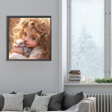 Load image into Gallery viewer, Diamond Painting - Full Round - Girl with big eyes and curly hair (30*30CM)

