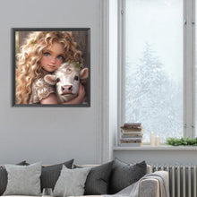 Load image into Gallery viewer, Diamond Painting - Full Round - Girl with big eyes and curly hair (30*30CM)

