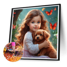 Load image into Gallery viewer, Diamond Painting - Full Round - Girl with big eyes and curly hair (30*30CM)

