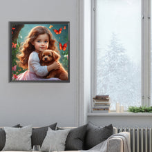 Load image into Gallery viewer, Diamond Painting - Full Round - Girl with big eyes and curly hair (30*30CM)
