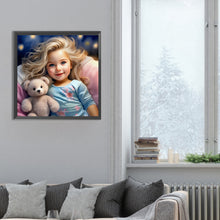Load image into Gallery viewer, Diamond Painting - Full Round - Girl with big eyes and curly hair (30*30CM)

