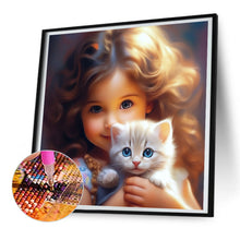 Load image into Gallery viewer, Diamond Painting - Full Round - Girl with big eyes and curly hair (30*30CM)

