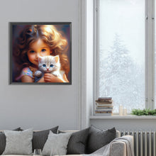 Load image into Gallery viewer, Diamond Painting - Full Round - Girl with big eyes and curly hair (30*30CM)
