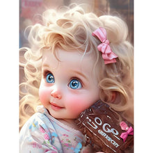 Load image into Gallery viewer, Diamond Painting - Full Round - curly hair big eyed girl (30*40CM)
