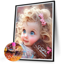 Load image into Gallery viewer, Diamond Painting - Full Round - curly hair big eyed girl (30*40CM)
