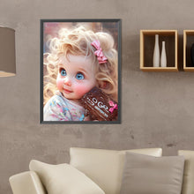 Load image into Gallery viewer, Diamond Painting - Full Round - curly hair big eyed girl (30*40CM)
