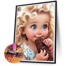 Load image into Gallery viewer, Diamond Painting - Full Round - curly hair big eyed girl (30*40CM)
