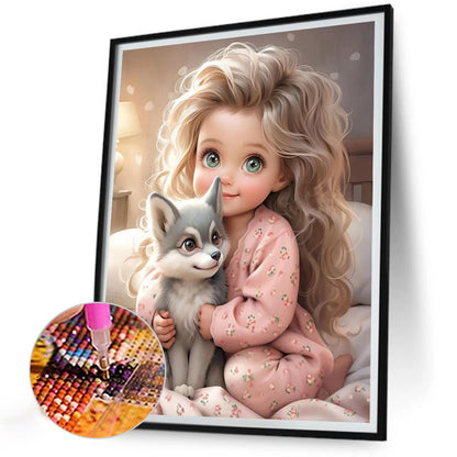 Diamond Painting - Full Round - curly hair big eyed girl (30*40CM)