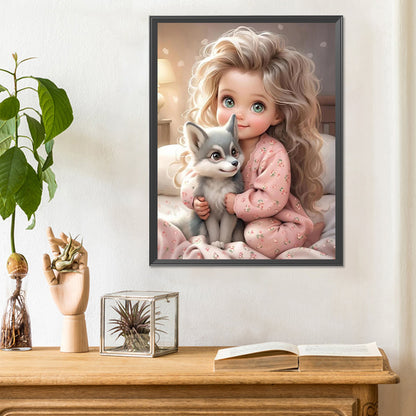 Diamond Painting - Full Round - curly hair big eyed girl (30*40CM)