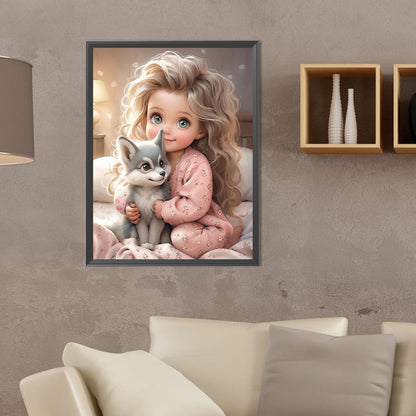 Diamond Painting - Full Round - curly hair big eyed girl (30*40CM)