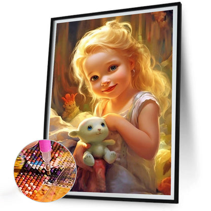 Diamond Painting - Full Round - curly hair big eyed girl (30*40CM)