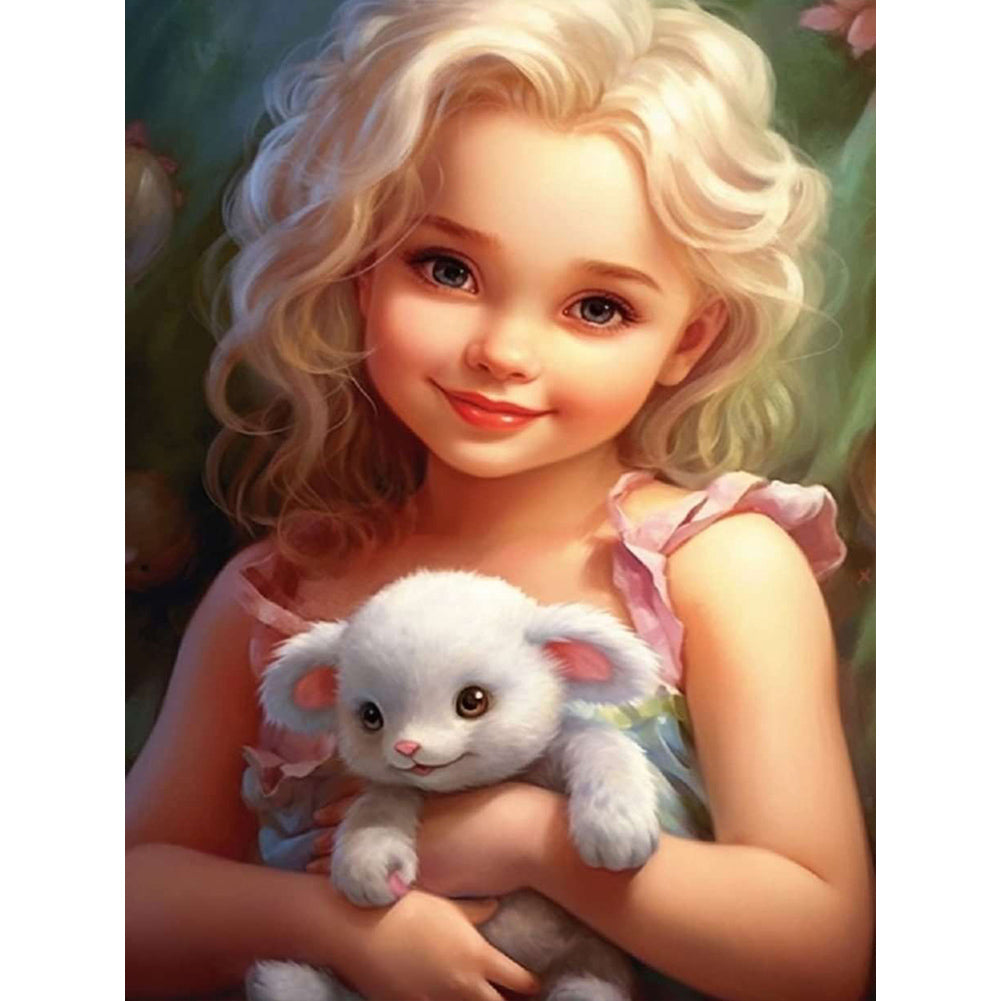 Diamond Painting - Full Round - curly hair big eyed girl (30*40CM)