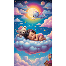 Load image into Gallery viewer, Diamond Painting - Full Round - doll sleeping on clouds (40*70CM)
