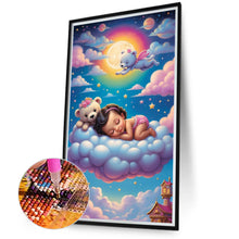 Load image into Gallery viewer, Diamond Painting - Full Round - doll sleeping on clouds (40*70CM)
