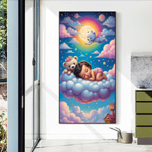 Load image into Gallery viewer, Diamond Painting - Full Round - doll sleeping on clouds (40*70CM)
