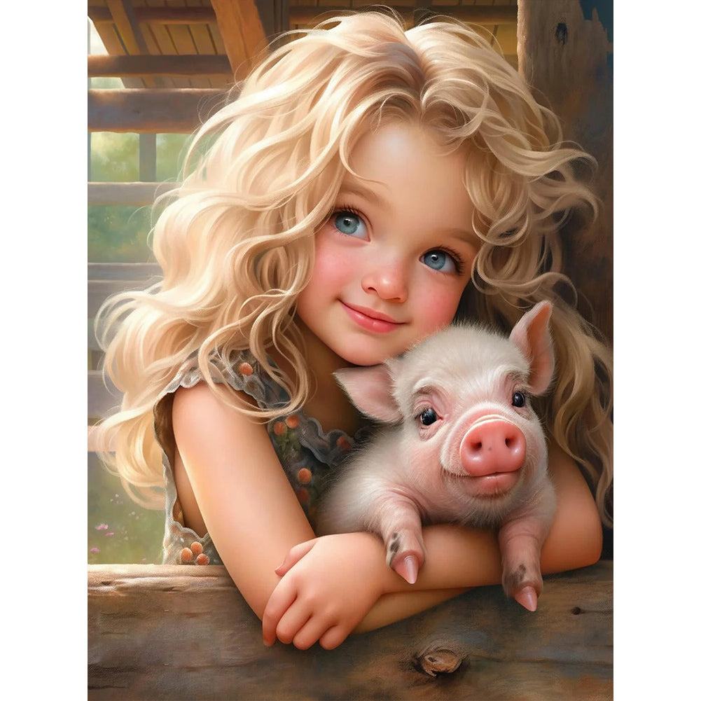 Diamond Painting - Full Round - Sweet big eyed girl (30*40CM)