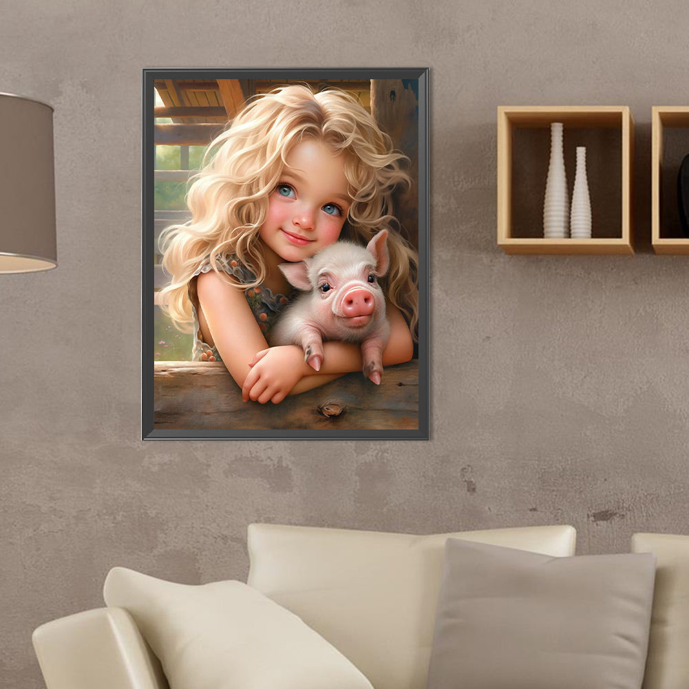 Diamond Painting - Full Round - Sweet big eyed girl (30*40CM)