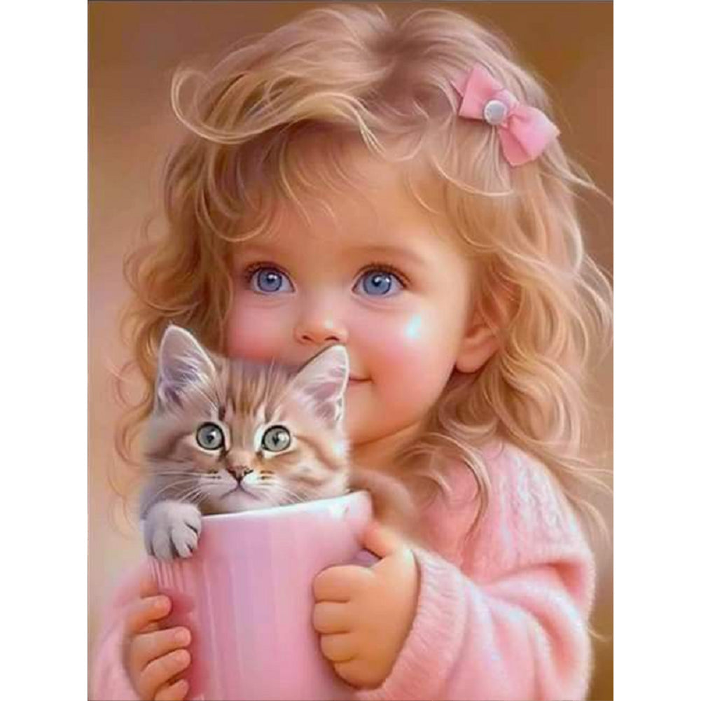 Diamond Painting - Full Round - Sweet big eyed girl (30*40CM)