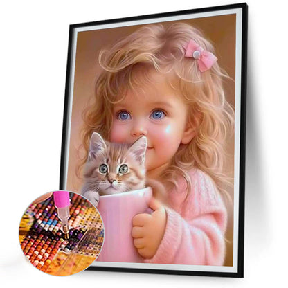 Diamond Painting - Full Round - Sweet big eyed girl (30*40CM)