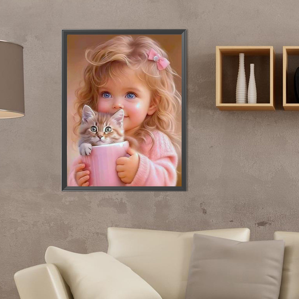Diamond Painting - Full Round - Sweet big eyed girl (30*40CM)