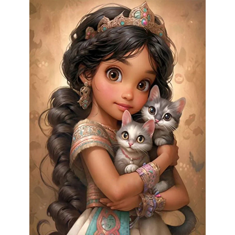 Diamond Painting - Full Round - Sweet big eyed girl (30*40CM)