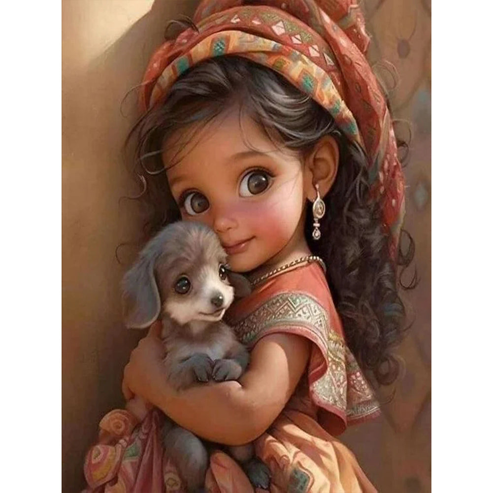 Diamond Painting - Full Round - Sweet big eyed girl (30*40CM)