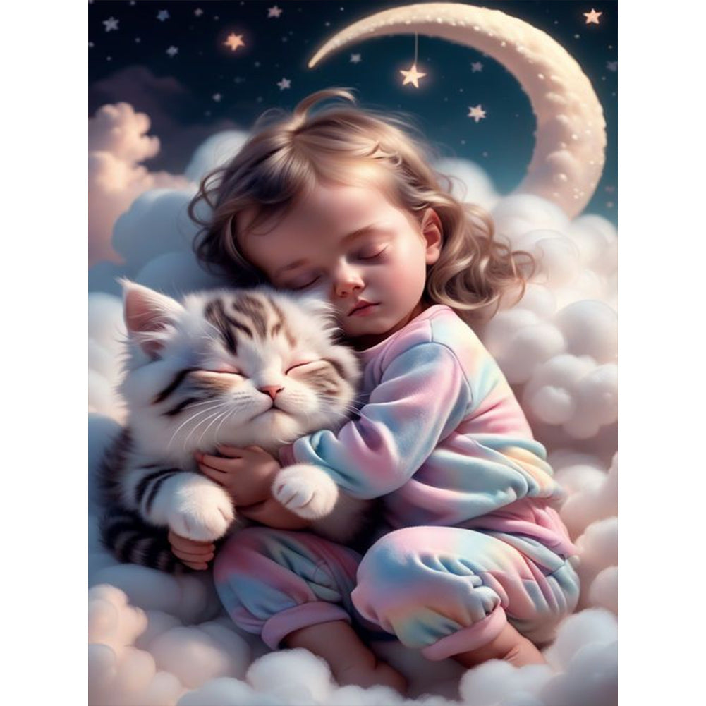 Diamond Painting - Full Round - Sweet big eyed girl (30*40CM)