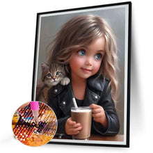 Load image into Gallery viewer, Diamond Painting - Full Round - sweet cool girl (40*50CM)
