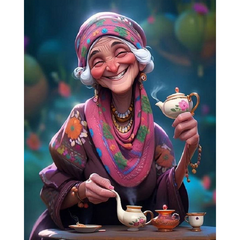Diamond Painting - Full Square - kind old lady (40*50CM)