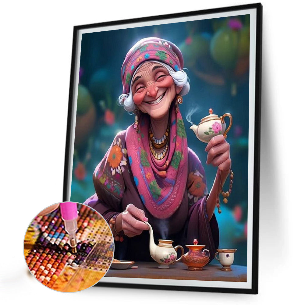 Diamond Painting - Full Square - kind old lady (40*50CM)